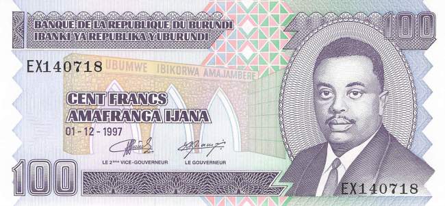 Burundi p37b 100 Francs 1997